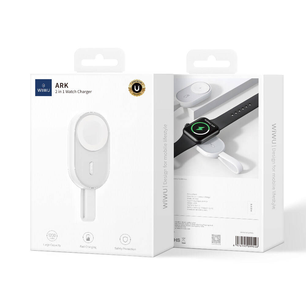 Wiwu Wi-M20 Ark Serisi Akıllı Saat Mini Wireless Powerbank 1200mAh 2.5W Wiwu Wi-M20 Ark Serisi Akıllı Saat Mini Wireless Powerbank 1200mAh 2.5W